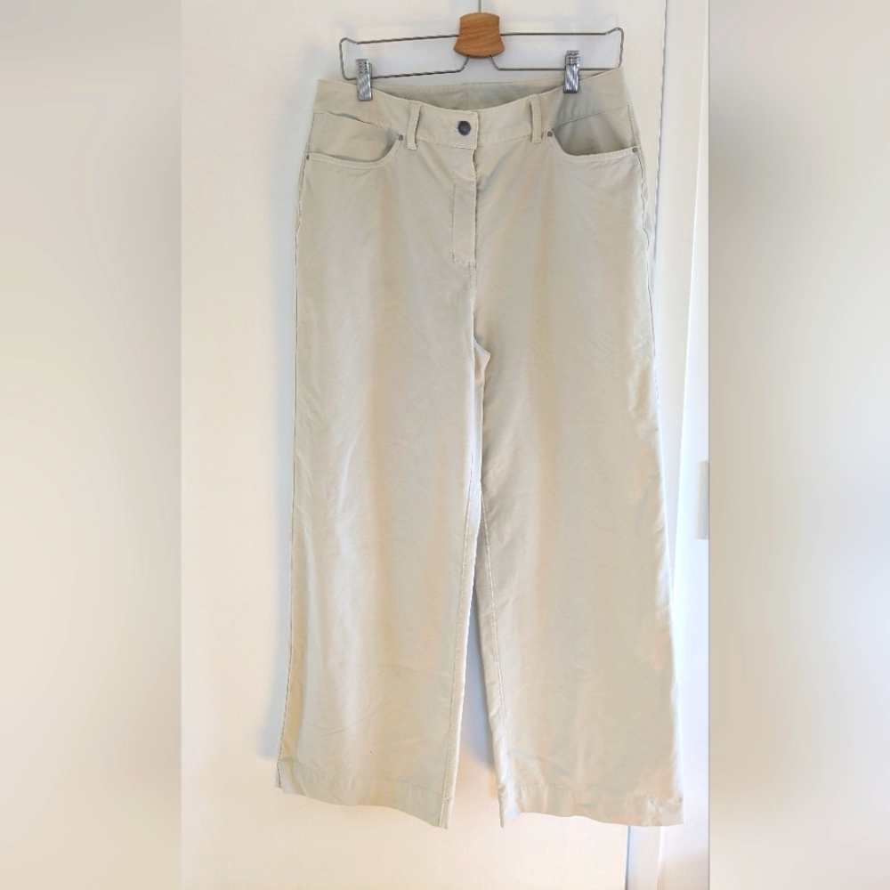 lululemon athletica city sleek 5 pocket full length Wide Leg Pants Light Beige
